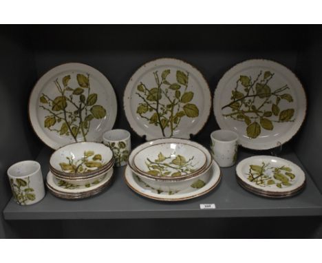 A selection of Midwinter 'Greenleaves' Stonehenge dinner wares, nineteen pieces in total