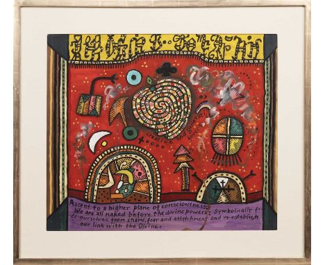 * ALAN DAVIE CBE RA HRSA RWA (SCOTTISH 1920 - 2014), ASCENT TO A HIGHER PLANE (G 2188) mixed media on paper, signed, titled a