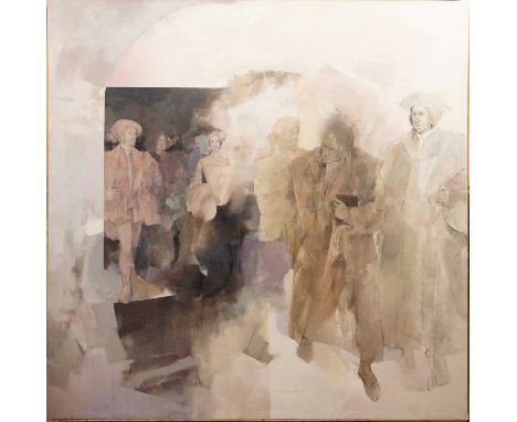 SCOTTISH SCHOOL, OLD MASTER STUDY oil on canvasframedimage size 156cm x 156cm, overall size 157cm x 157cm 