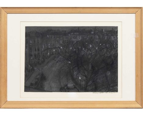 * SELINA THORP (BRITISH b. 1968), MORAY PLACE, WINTER mixed media on paper, signed, titled and dated 1990mounted, framed and 