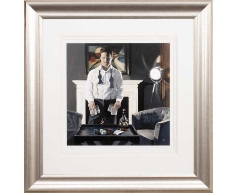* IAIN FAULKNER (SCOTTISH b. 1973), POKER NIGHT limited edition giclee print on paper, signed and numbered 136/150mounted, fr