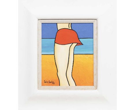 * IAIN CARBY (SCOTTISH 1941 - 2023), LITTLE RED SKIRT  oil on canvas, signed, titled and dated '06 versoframedimage size 31cm
