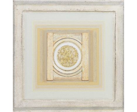 * PAUL FEILER (GERMAN 1918 - 2013), ZENICON XIV oil on canvas, laid on wood with gesso and silverunframed, is intended overal