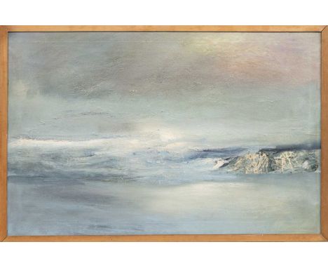* LILIAN NEILSON (BRITISH 1938 - 1998), SEASCAPE oil on canvas, signed versoframed image size 61cm x 91cm, overall size 62cm 