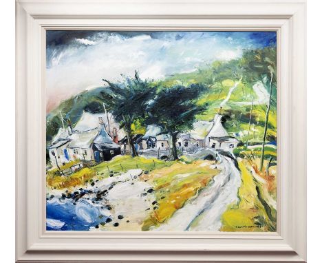 * JOHN LOWRIE MORRISON OBE (JOLOMO) (SCOTTISH b. 1948), WET JULY, GROGPORT (ARGYLL)  oil on canvas, signed and dated '85, tit