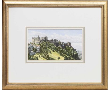 * MALCOLM BUTTS (BRITISH 1943 - 2009), EDINBURGH CASTLE watercolour on paper, signedmounted, framed and under glassimage size