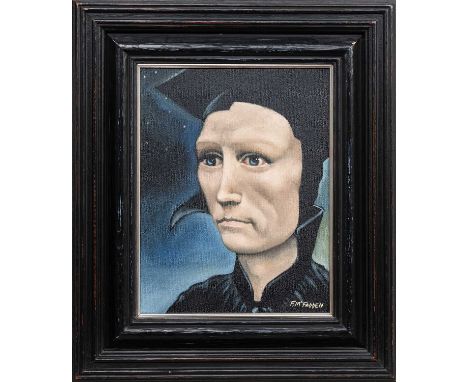 * FRANK MCFADDEN (SCOTTISH b. 1972), THE PHILOSOPHER oil on canvas, signedframedimage size 29cm x 22cm, overall size 45cm x 3