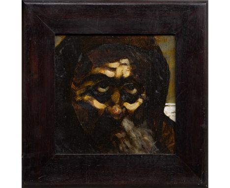 * DONALD MACLEOD (SCOTTISH 1956 - 2018), JOHN STRICKLAND, HMS EREBUS oil on board, titled versoframed image size 22cm x 22cm,