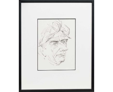 * EMILIO COIA (SCOTTISH 1911 - 1997), LEONARD BERNSTEIN ink on papermounted, framed and under glassimage size 23cm x 17cm, ov