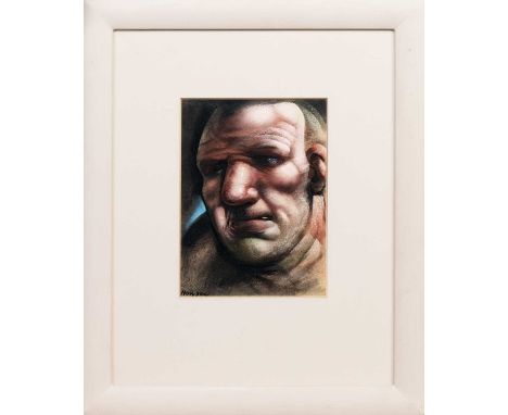 * PETER HOWSON OBE (SCOTTISH b. 1958), HEAD OF A MAN pastel on paper, signedmounted, framed and under glassimage size 27cm x 
