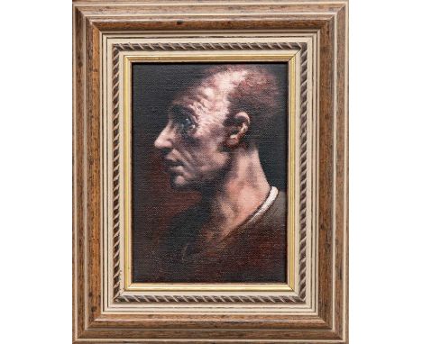 * PETER HOWSON OBE (SCOTTISH b. 1958), UNTITLED oil on canvasframedimage size 17cm x 12cm, overall size 27cm x 22cm Provenanc