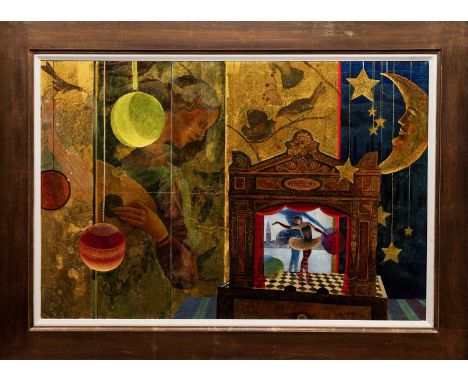 * MARGARET L SMYTH RSW (SCOTTISH b. 1961), ITALIAN DANCER mixed media on board, signed and dated 2002, titled labels versofra