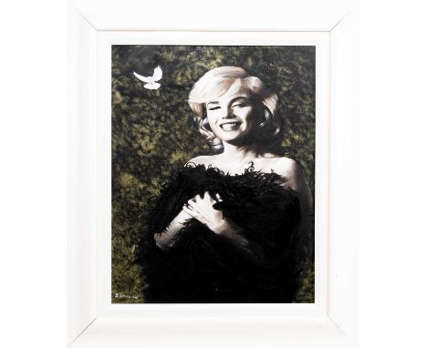 * DAVID JOHNSTON, MARILYN MONROE oil on canvas, signedframed and under glassimage size 75cm x 49cm, overall size 104cm x 87cm