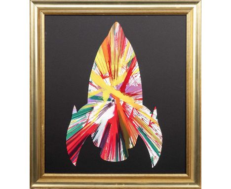 * DAMIEN HIRST (BRITISH b. 1965), ROCKET unique acrylic on card, signed, stamped and embossed versomounted, framed and under 