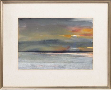 * BILL WRIGHT RSW RGI DA (SCOTTISH 1931 - 2016), INCOMING TIDE mixed media on paper, signedmounted, framed and under glassima