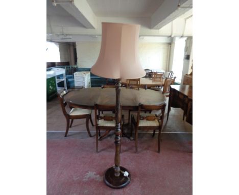 A standard lamp and shade 