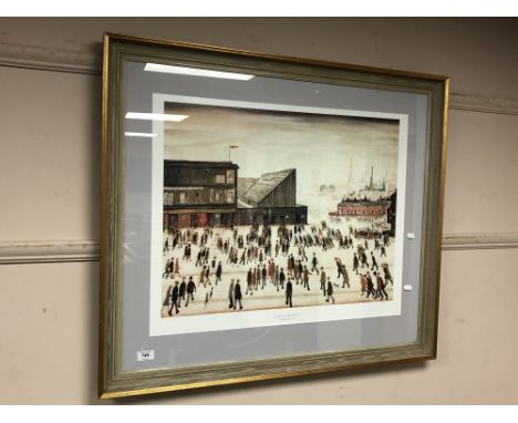 After L.S. Lowry, Going to the Match, colour print, 92cm by 80cm