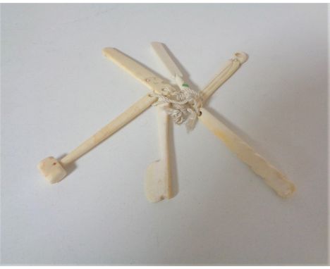 Six 19th century ivory tools