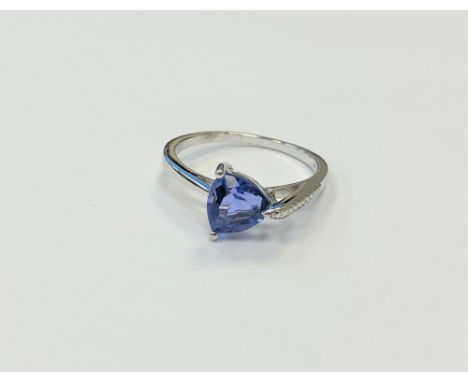 A silver tanzanite dress ring, size T