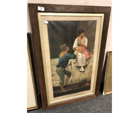 A Pears print depicting the fisherman's wooing