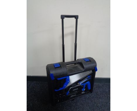 An Nu Power 650W hammer drill with hand tools in trolley case 