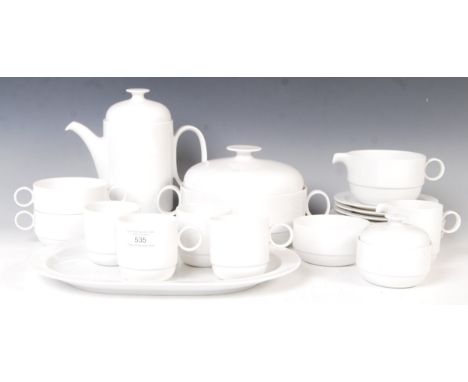 Rosenthal - Studio Line - Moon White - A set of 20th century ceramic dinnerware comprising: tall coffee / teapot, cups, sauce