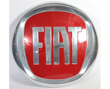Fiat - A late 20th century 1990's contemporary retro car motoring point of sale showroom advertising sign plastic front form 