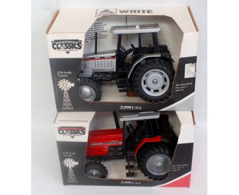 A Country Classics scale models made in the US 1:16 scale boxed tractor group to include a Massey Ferguson Dyna Shift 8120 tr