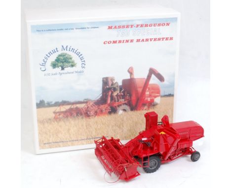 A Chestnut Miniatures 1:32 scale white metal and resin model of a Massey Ferguson 780 special combine harvester comprising re