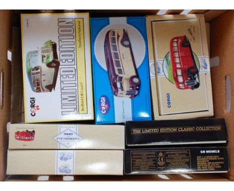 Ten various boxed Corgi Classics and GB Models 1:43 to 1:50 scale public transport diecast to include Corgi the AEC Regal, GB