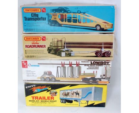 Eight various boxed plastic road haulage and transport plastic kits, mixed scales to include an Italeri Volvo F12, a Matchbox