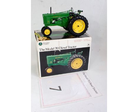 An Ertl Precision Classics 1:16 scale model of a John Deere Model 70 diesel tractor, model No. 5788 comprising green body wit