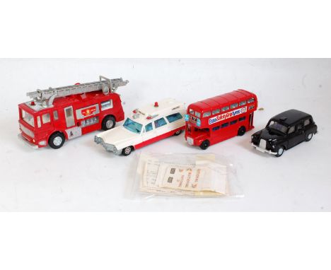 Two boxes containing a quantity of mixed modern release and vintage diecast to include a Corgi Toys Dinky Toys and others, ex