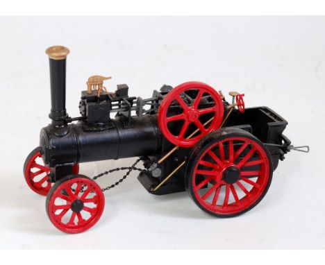 A Bassett-Lowke 1:32 scale white metal model of a Burrell type agricultural traction engine, appears to be overpainted in bla