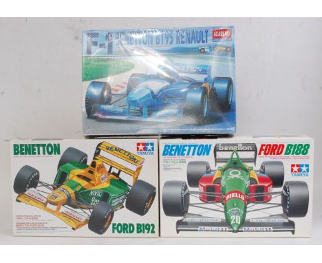 TAMIYA 1.20 scale Formula 1 plastic kit group, 2021 1988 Benetton Ford B188 #19 A.Nannini, 2036 1992 Benetton Ford B192 #19 M