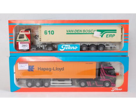 A Tekno 1:50 scale boxed Road Haulage diecast group to include a Joke Vlot Volvo FH12 tractor unit with Hapag-Lloyd container