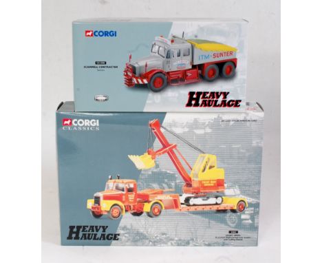 A Corgi Classics heavy haulage boxed diecast group to include a No. CC12302 Sunters Scammell contractor, together with a No. 