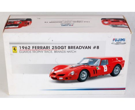 A Fujimi 1:18 scale resin collection model of a 1962 Ferrari 250 GT bread van No. 8, Guards Trophy race at Brands Hatch compr