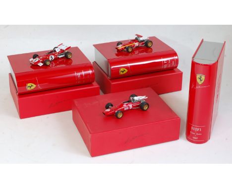 A Hot Wheels Racing Ferrari official product 1:43 scale boxed diecast group to include a Ferrari 312 B2 Nurburgring 1971 Gran