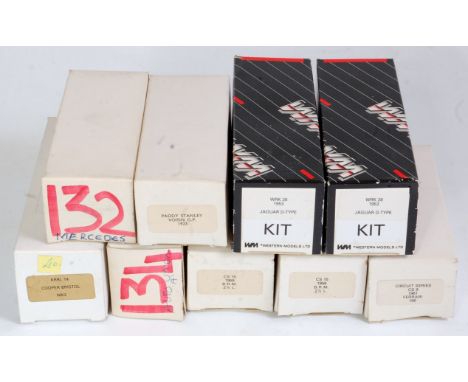Nine various boxed as issued 1:43 scale white metal classic car kits to include Western Models , K&amp;R Replicas, Circuit Se