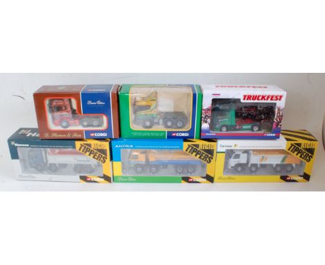 Six various boxed Corgi 1:50 scale road haulage diecasts, all appear as issued to include Ref. Nos. CC11804, CC13504, CC13502