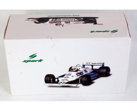 A Spark Models No. 18S117 1:18 scale of a Williams FW07B 1980 Canadian Grand Prix winner world champion Alan Jones racing car