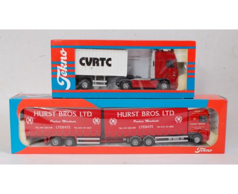 A Tekno 1:50 scale boxed Road Haulage diecast group to include the British Collection No. 100 Daf 95 XF Space Cab rigid with 