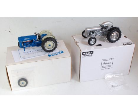 A Universal Hobbies and Danbury Mint 1:16 scale boxed diecast tractor group to include a 1962 Ford tractor, together with a 6