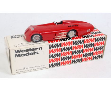 A Western Models 1/43 scale hand built white metal land speed record car, of the 1927 Sunbeam 1000 HP record car, model No. W