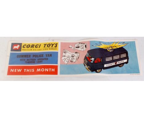 An original Corgi Toys advertising leaflet advertising the Commer Police van with battery operated flashing light (new this m