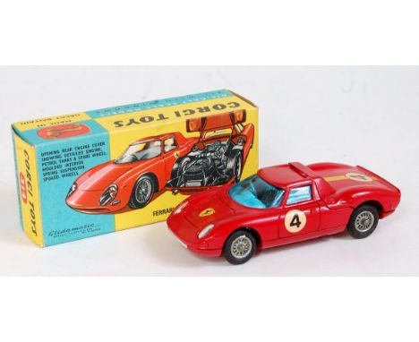 A Corgi Toys No. 314 Ferrari Berlinetta 250 Le Mans, comprising red body with chrome interior and racing No. 4 sold in the or