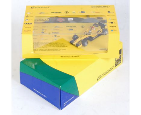 A Minichamps 1/43 scale Jordan F1 gift set group to include a Jordan gift set No. 5/5 1999-2000 two piece gift set, together 