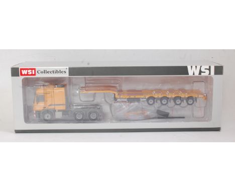 A WSI Collectables No. 10095 1:50 scale model of a KNT Liebherr Mercedes Benz Actros 6x4 tractor unit with extendable axle tr