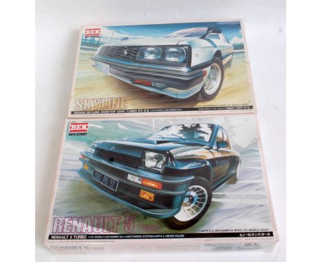 BEN HOBBY/USA Tamiya 1.24 scale plastic kits group, T1 Renault 5 Turbo, T2 Toyota Celica Supra Turbo 1982 Long Beach ‘Marshal